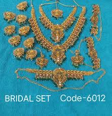 golden matte finish wedding bridal set