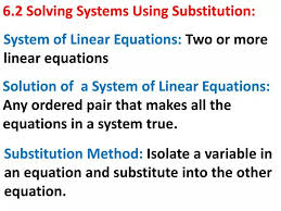 6 2 Solving Systems Using Substitution