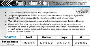 14 Right Helmet Measurements Chart