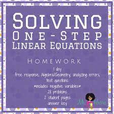 Solving Equations One Step Homework