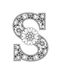 flowers in mehndi style coloring book