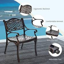 Gymax Outdoor Dining Chairs Cast