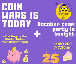 Please follow us to spread the word and get involved!. Make Sure You Come Out To Coin Wars Relay For Life Of Ucf Facebook