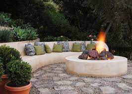 Outdoor Firepit Contemporary Deck