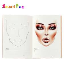makeup drawing notebooks a4 face chart