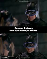 where does batman s eye makeup go when