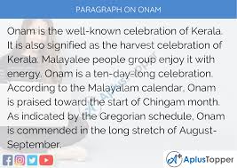 Malayalam is the principal language of kerala and the lakshadweep islands. Paragraph On Onam 100 150 200 250 To 300 Words For Kids Students And Children A Plus Topper