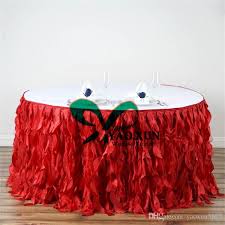 Wholesale Round Diameter Wicker Taffeta Table Skirt Table Cloth Skirting For Wedding Decoration