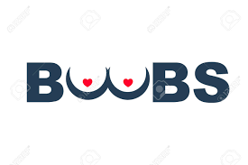 Female Boobs. Large Female Tits And Text. Erotic Illustration. Maybe As A  Template For Web And Print. Sex Shop. Vector Illustration Flat Design.  Isolated On White Background. Royalty Free SVG, Cliparts, Vectors,