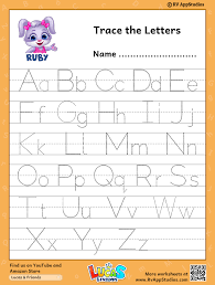 a z alphabet letter tracing worksheet