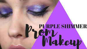 purple shimmer prom makeup tutorial