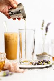 iced honey lavender latte with oat milk