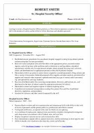 Writing a security guard resume can be difficult. Hospital Security Officer Resume Samples Qwikresume