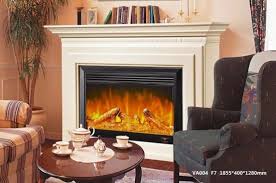 white electric fireplace simulate