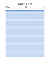 Bus Seating Chart Passenger List Templates At