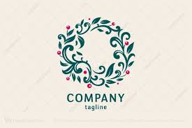 Retro floral illustration with classy typography. Floral Pattern Logo