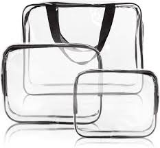 3 pieces clear cosmetic bag vinyl air