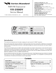 Yaesu Vertex Standard Vx 2500 Service Manual