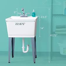 White Utility Sink Laundry Tub With