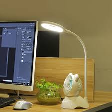 Oval Plastic Study Light Creative Light Green Led Reading Book Lamp With Fan Design Beautifulhalo Com