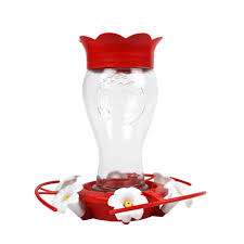 Elegant glass hummingbird feeders are available in bright colors to attract these quick little birds. Pennington 28 Oz Flip Perch Glass Hummingbird Feeder
