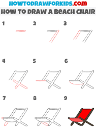 how to draw a beach chair easy