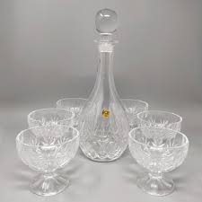 Crystal Decanter With 6 Crystal Glasses