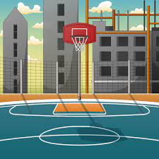 cartoon background of basketball court