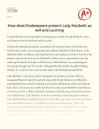 Lady Macbeth is evil