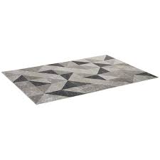 homcom modern grey rug geometric area