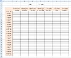 Hourly Schedule Template Excel Hourly Planner Weekly