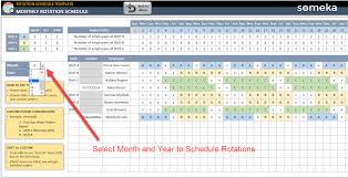 rotation schedule excel template
