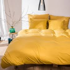 mustard yellow knitted cotton bedding