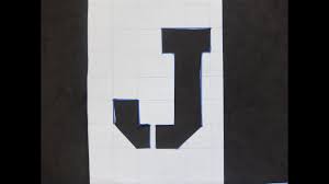 Diy Stencil Letter J With Grid Paper Craft