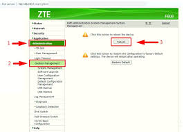 Echo ' select your device '; Cara Restart Zte F609 Melalui Browser