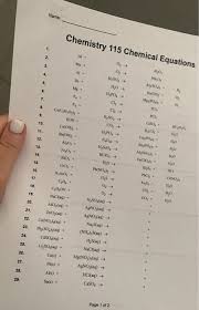 Chemistry 115 Chemical Equations