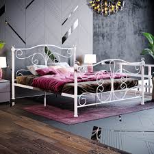 Chicago Metal Bed Frame Crystal Finials