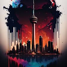 Toronto Skyline Wall Paint Artistic