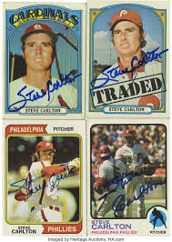If the tab is greyed out, they did not appear on a baseball card. Steve Carlton Signed Baseball Cards Lot Of 4 Only Warren Spahn Has Lot 12180 Heritage Auctions