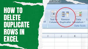 how to delete duplicate rows in excel