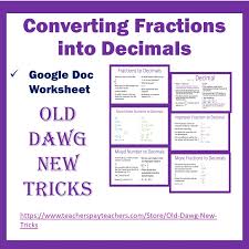 Converting Fractions Into Decimals