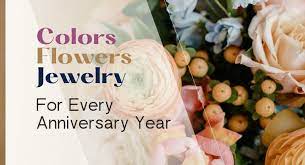 anniversary colors flowers jewelry