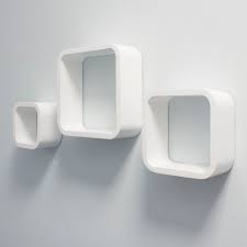 aya set of 3 cube floating wall shelves