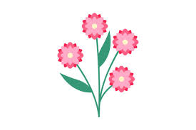 Flower Icon Four Pink Flower Design Art