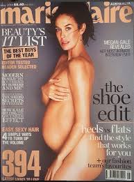 pregnant megan gale on cover of marie