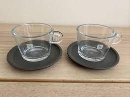 Pair Nespresso Glass Espresso Cups And