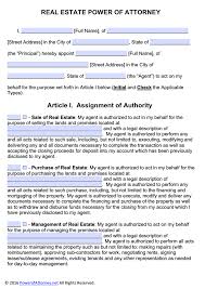 real estate power of attorney form