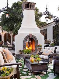 Outdoor Fireplace Spanish Style Homes