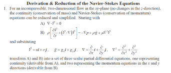 Navier Stokes Equations Chegg