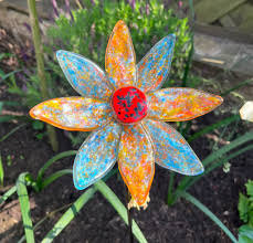 Fused Glass Flower Stake Work